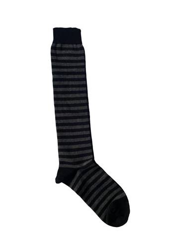 Calzettone donna caldo cotone righe Blu/grigio