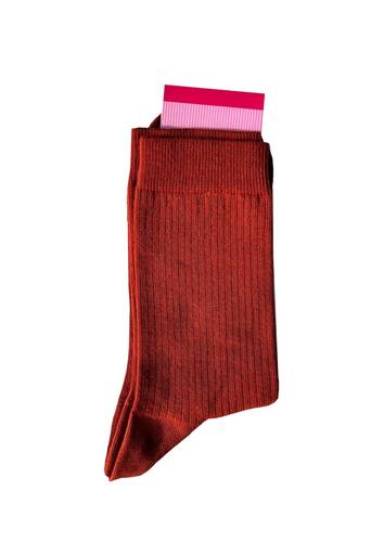 Calzino Paripiede Costina Donna Caldo Cotone Arancione