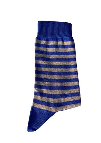 Calzino Paripiede Donna caldo cotone righe Blu China/ Grigio