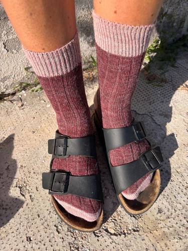 Paripiede Donna Alpaca Costa Larga Bordeaux