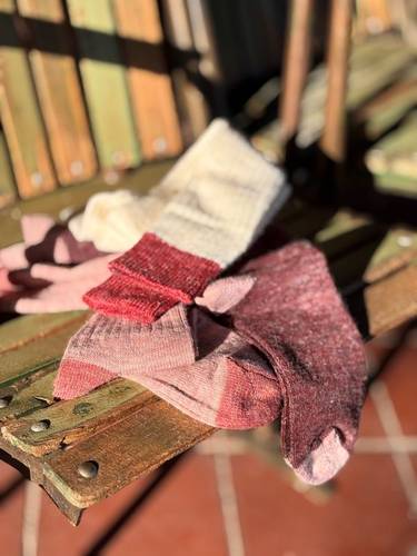 Calzettone Donna Alpaca Coste Rosa