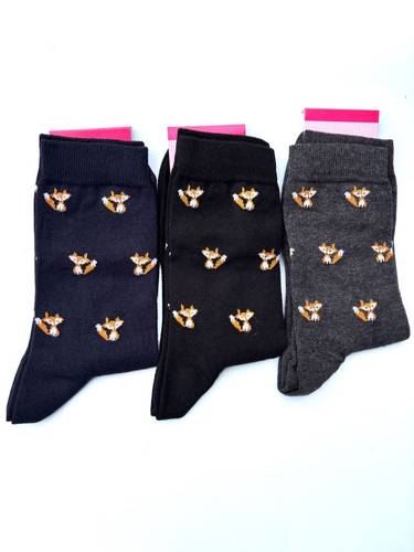 Calzino Paripiede Donna caldo cotone volpine assortiti