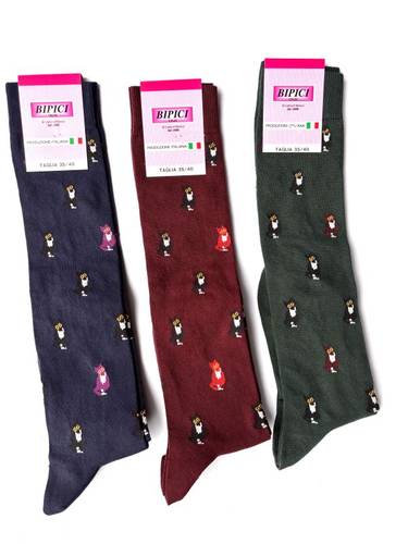 Calzettone Donna caldo cotone micetti assortiti variante due