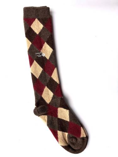 Calzettone Donna Misto Cashmere Rombi Marrone
