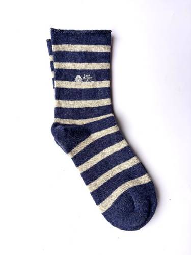 Calza Corta Riga  Misto Cashmere Jeans/Grigio