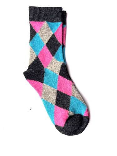 Calza Corta  Misto Cashmere Rombi Antracite