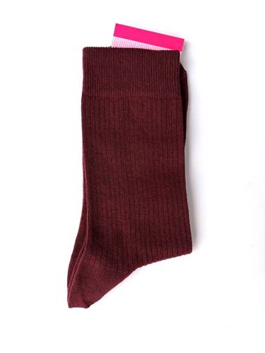 Calzino Paripiede Costina Donna Caldo Cotone Bordeaux