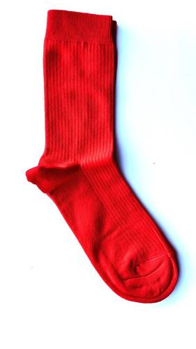 Calzino Paripiede Costina Donna Caldo Cotone Rosso