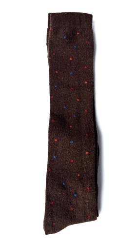 Calzettone Uomo Misto Cashmere Pois piccoli Marrone