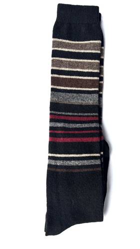 Calzettone Uomo Misto Cashmere Righe Nero