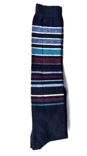 Calzettone Uomo Misto Cashmere Righe Blu