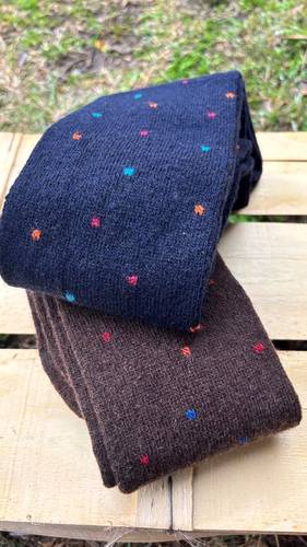 Calzettone Uomo Misto Cashmere Pois piccoli Blu