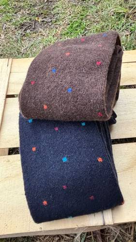 Calzettone Uomo Misto Cashmere Pois piccoli Marrone