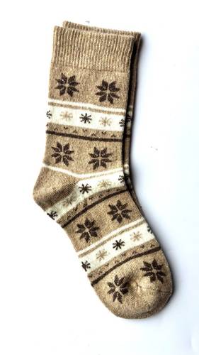 Calza Corta  Misto Cashmere Fiocco di Neve Beige