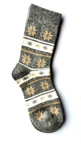 Calza Corta  Misto Cashmere Fiocco di Neve Grigio