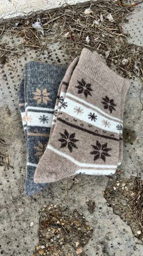 Calza Corta  Misto Cashmere Fiocco di Neve Beige