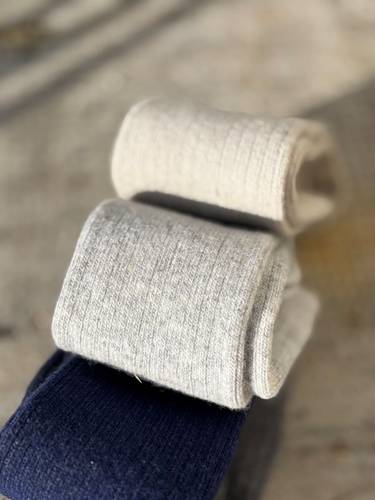 Calzettone donna misto cashmere NUVOLA grigio chiaro