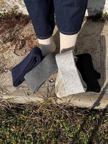 Calzettone donna misto cashmere NUVOLA crema