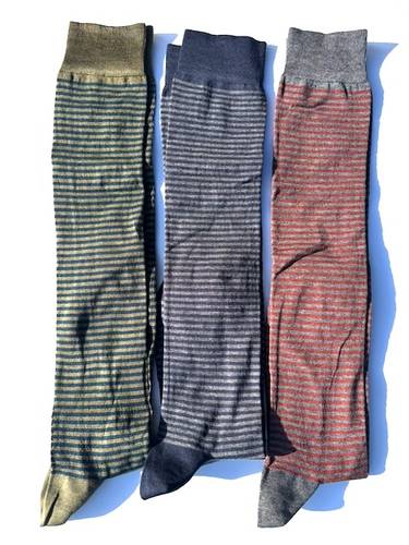 Calza lunga cotone Uomo Righe Piccole V1