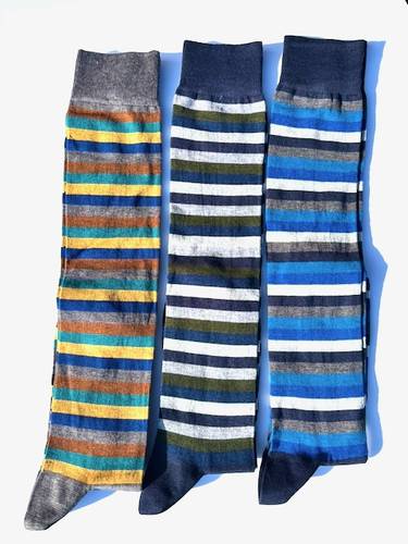 Calza Lunga cotone Uomo Multirighe