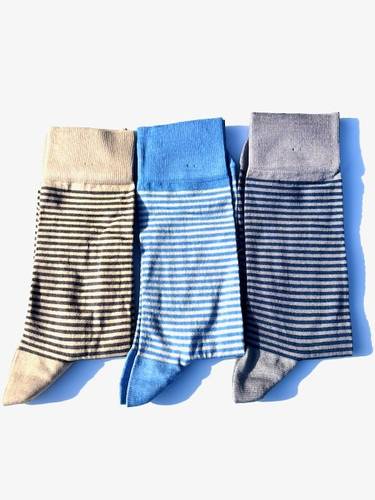 Calza corta Uomo cotone righe piccole