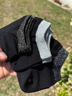 Fantasmino donna Moda cotone polso lurex nero