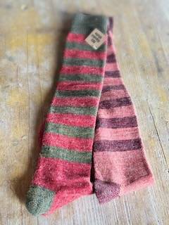 Calzettoni Uomo Alpaca Righe Vino
