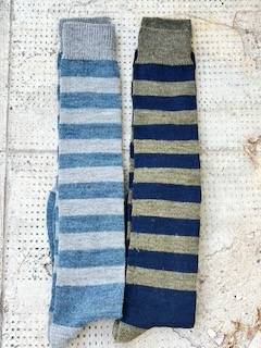 Calzettoni Uomo Alpaca Righe Bosco