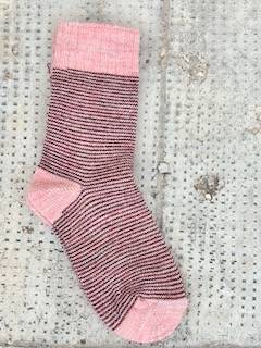 Calzino Paripiede Donna alpaca righine Rosa/Bordeaux