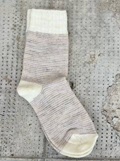 Calzino Paripiede Donna alpaca righine Panna/Beige