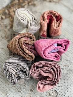 Calzettone donna alpaca righine Lilla/Fucsia