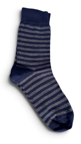 Calzino Paripiede Donna caldo cotone righe blu e grigio