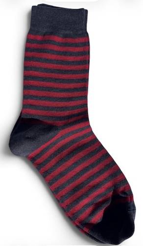 Calzino Paripiede Donna caldo cotone righe rosso e antracite