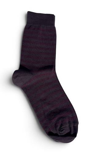 Calzino Paripiede Donna caldo cotone righe bordeaux e marrone