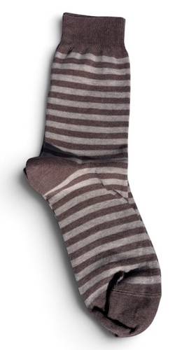 Calzino Paripiede Donna caldo cotone righe nocciola e panna