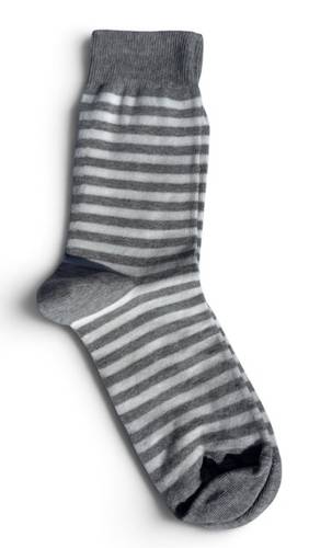 Calzino Paripiede Donna caldo cotone righe grigio e panna
